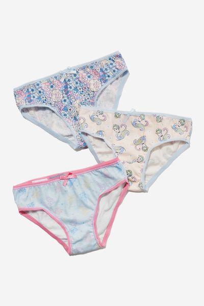 3 Pack Girls Underwear Licensed, LCN DIS PRINCESS CINDERELLA/CRYSTAL PINK