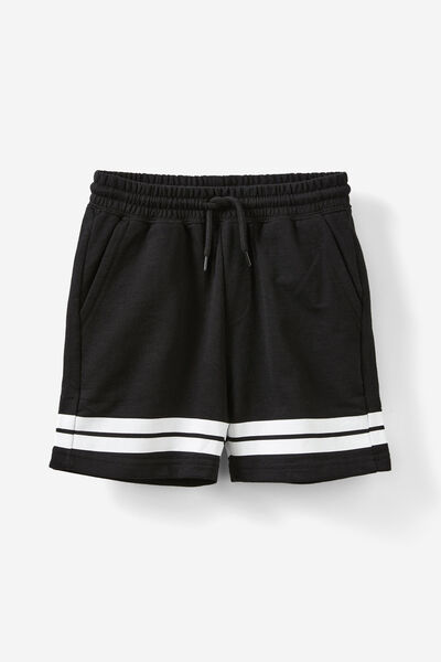 Henry Slouch Short, BLACK W/WHITE STRIPE