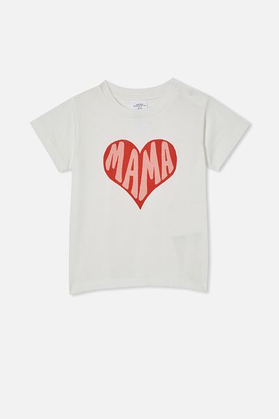 Camiseta - Jamie Short Sleeve Tee, VANILLA/MAMA LOVE HEART