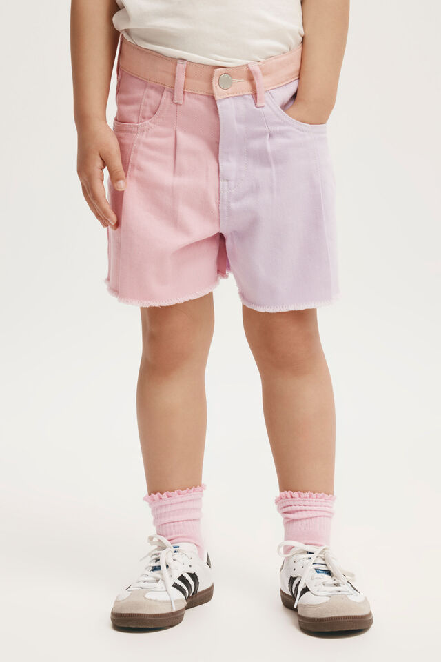 Kyla Denim Short, COLOUR BLOCK