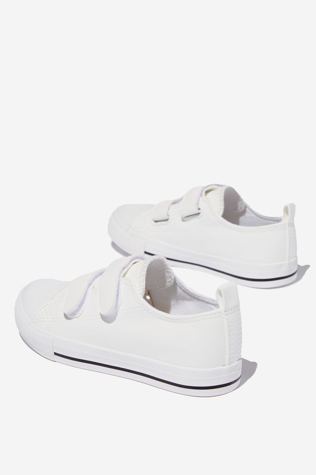 Classic Double Strap Trainer, WHITE SMOOTH