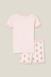 Talia Short Sleeve Pyjama Set, CRYSTAL PINK/WOOD STAMP FLORAL - alternate image 3