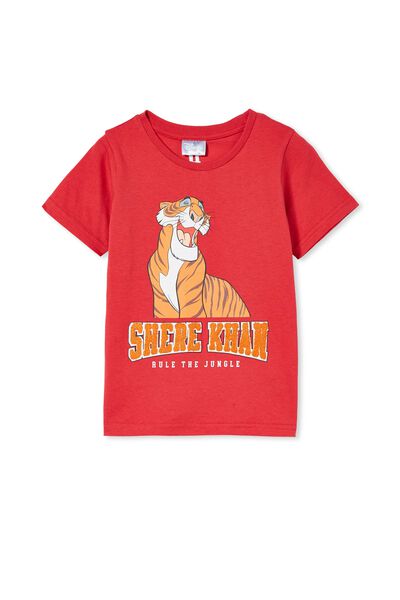 License Short Sleeve Embellished  Tee, LCN DIS LUCKY RED/SHERE KHAN TERRY