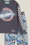 Hot Wheels Ace Long Sleeve Pyjama Set, LCN MAT RABBIT GREY/HOT WHEELS RACE TRACK - alternate image 2