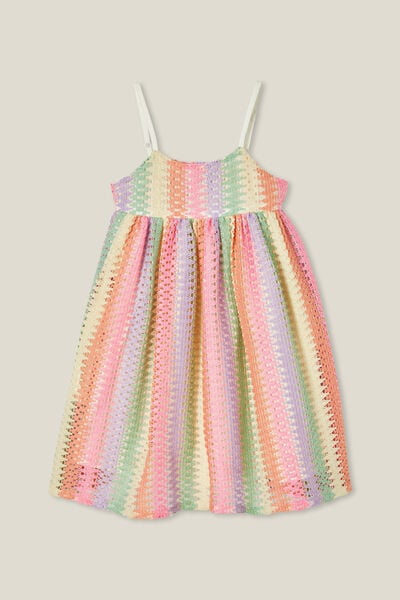 Eloise Sleeveless Dress, RAINBOW STRIPE