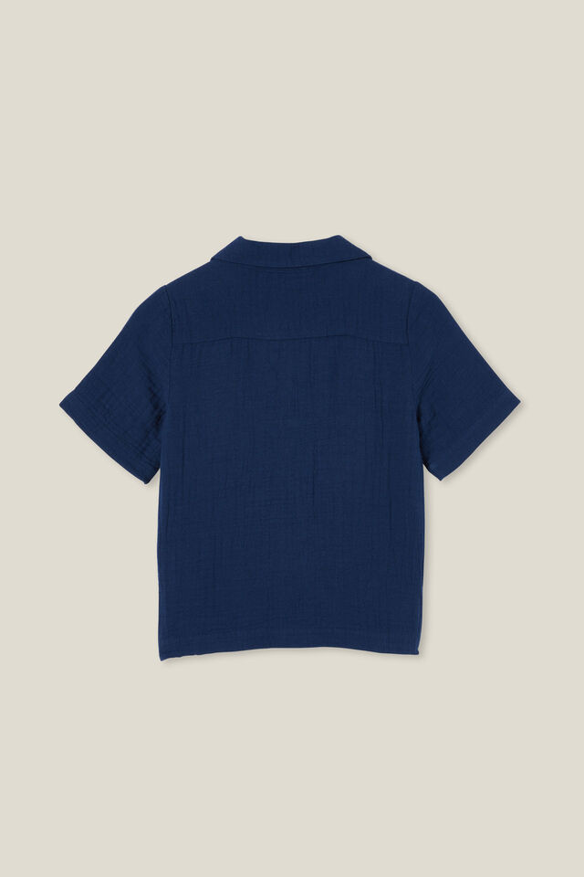 Cabana Short Sleeve Shirt, IN THE NAVY/CHEESECLOTH