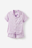 Lullaluxe Short Sleeve Pj Set Pers, VINTAGE LILAC/ARIA SPOT - example image 2