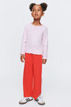 Fitted Essential Long Sleeve Ruched Top, TEA PARTY PINK - example image 3