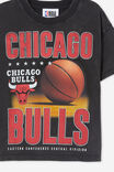 License Drop Shoulder Short Sleeve Tee, LCN NBA BLACK WASH/CHICAGO BULLS GRAPHIC - alternate image 2