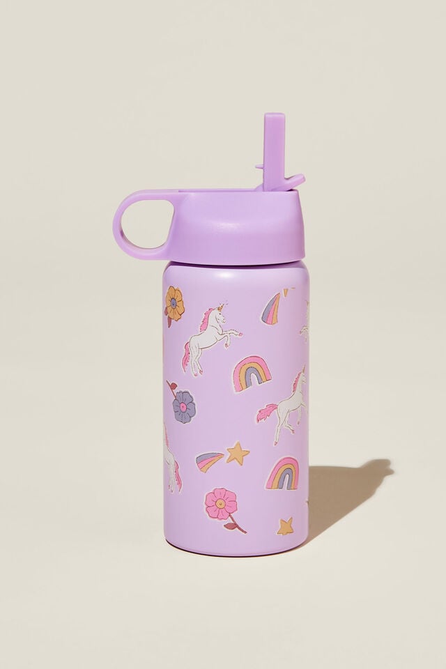 Kids On-The-Go Drink Bottle, LILAC DROP/UNICORN STAMP