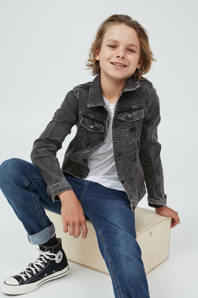 Super Relaxed Denim Jacket, COTTESLOE WASHED BLACK