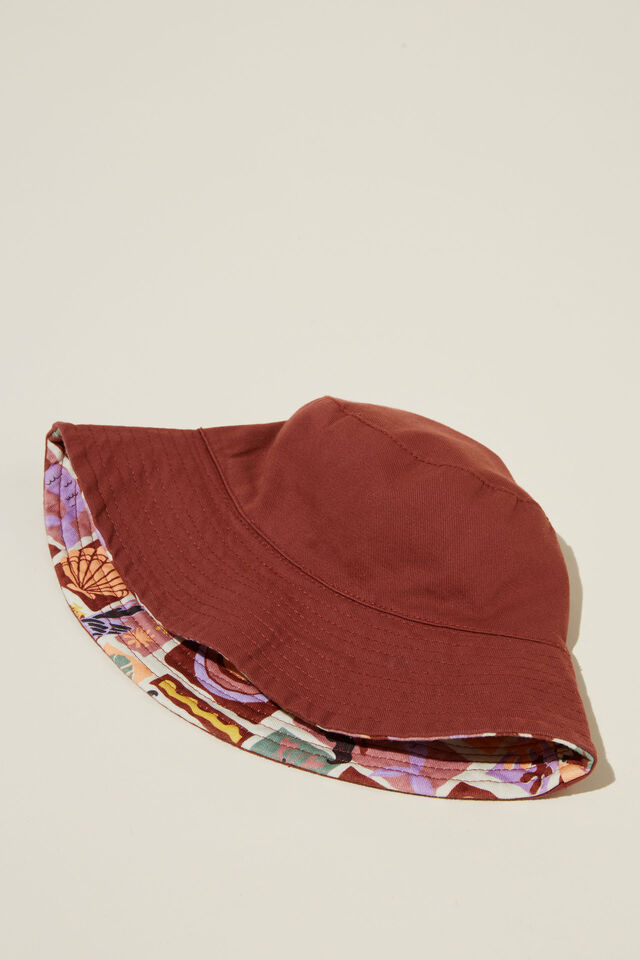 Kids Reversible Bucket Hat, HENNA/MERMAID PARADISE