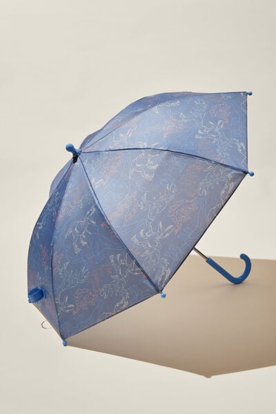 Kids Rainy Day Umbrella, DUSK BLUE/OUTLINE DINOS