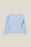 Camiseta - Isla Long Sleeve Ruffle Top, DUSK BLUE - vista alternativa 3