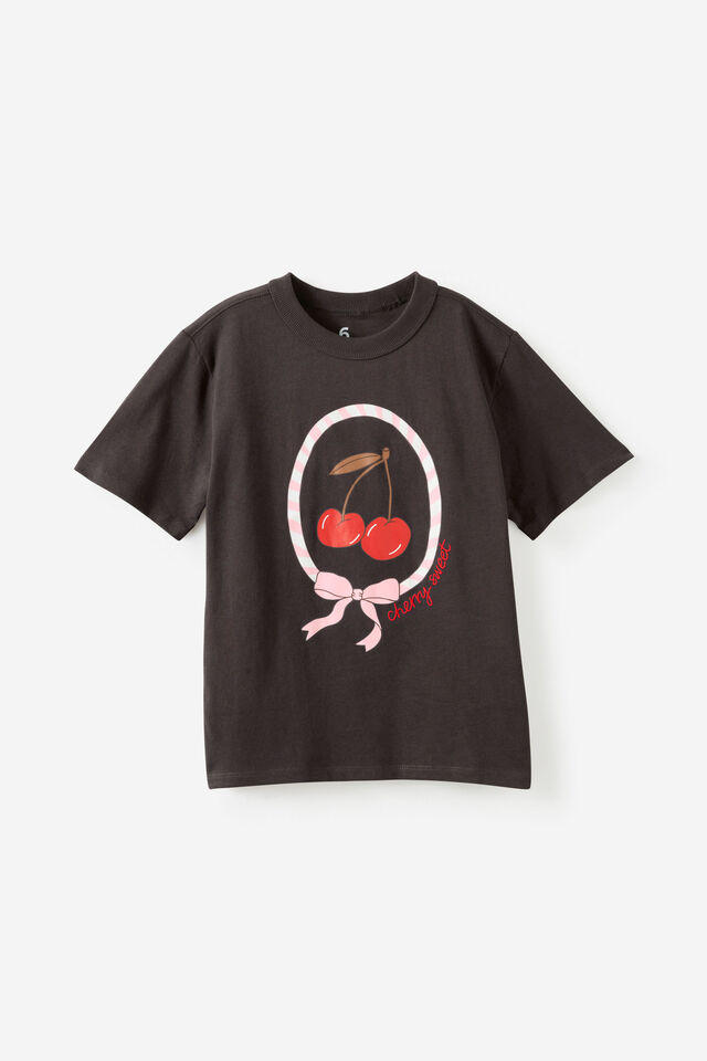 Essential Short Sleeve Graphic Tee, PHANTOM/CHERRY SWEET