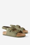 Kids Double Buckle Sandal, KHAKI GREEN - example image 4