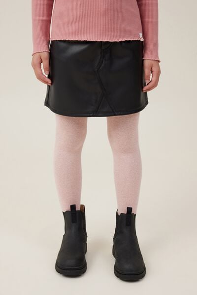 Nelly Vegan Leather Skirt, BLACK