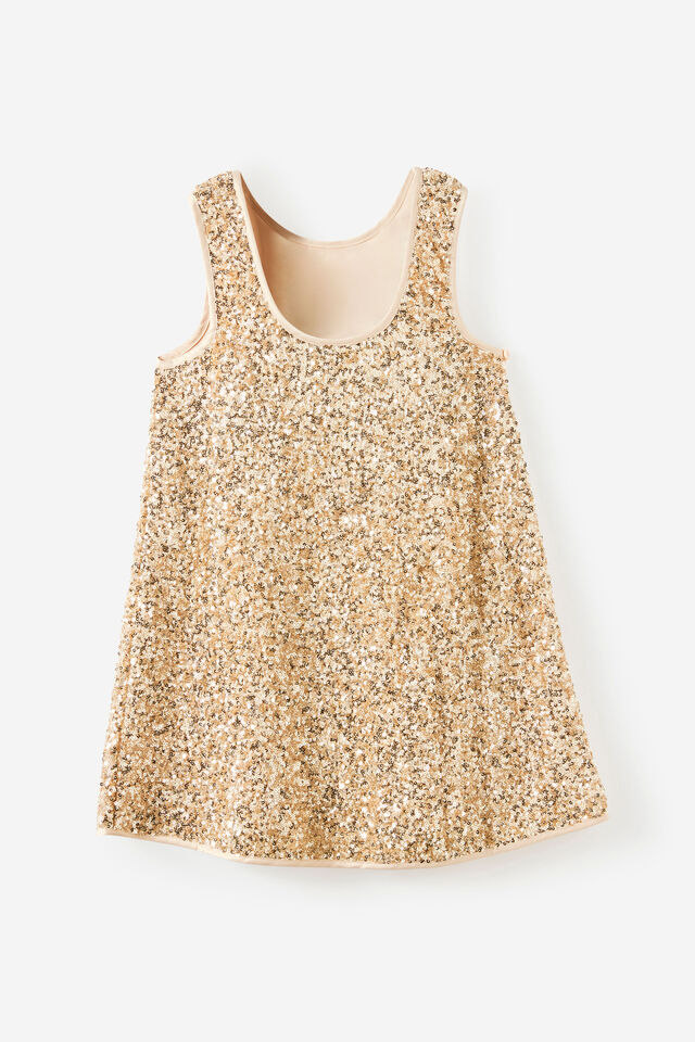 Sabrina Sleeveless Dress Up Dress, SOFT GOLD