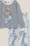 Winston Long Sleeve Pyjama Set, STEEL/SKATER BUNNY - alternate image 2