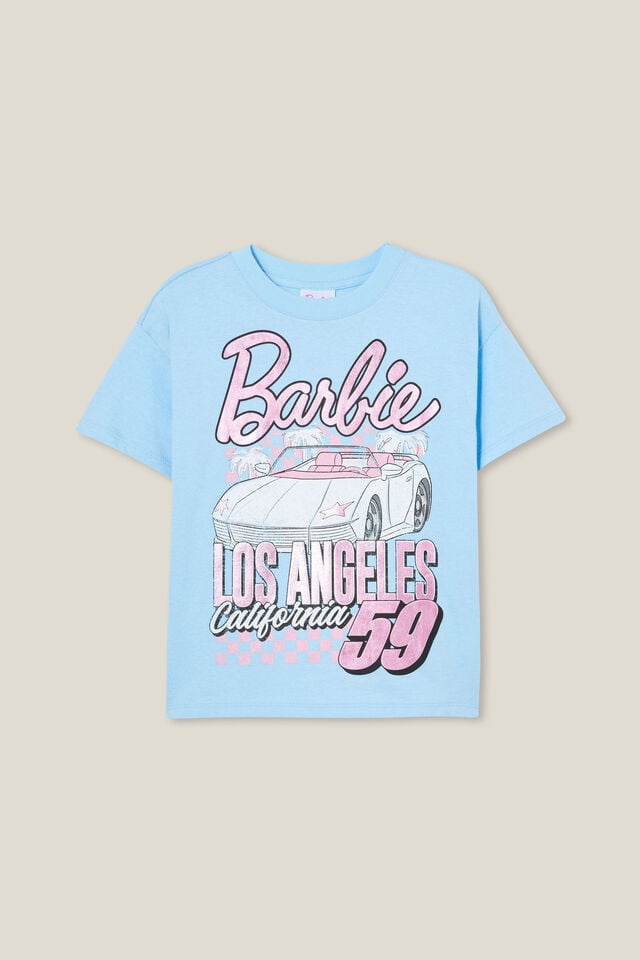 Camiseta - Barbie License Drop Shoulder Short Sleeve Tee, LCN MAT BARBIE LOS ANGELES 59/SKY HAZE