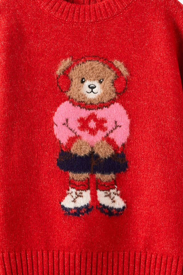 Soft Knit Jumper, VARSITY RED/BEAR