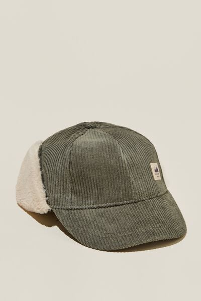 Tommy Trapper Cap, SWAG GREEN CORD
