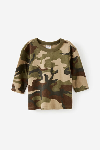 Baby Essential Long Sleeve Graphic Tee, CAMO