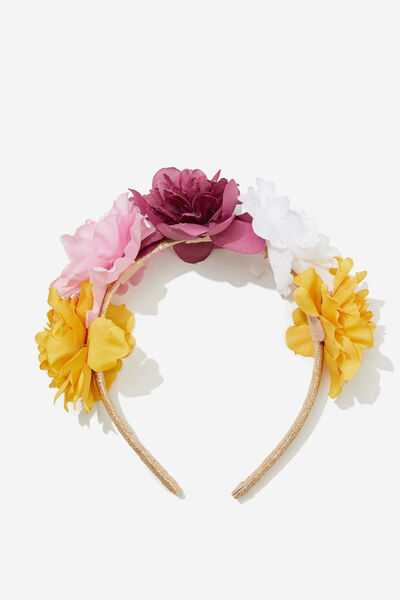 Luxe Floral Headband, MARSHMALLOW WILDFLOWERS