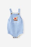 Personlisation Organic Blend Knit Bubbysuit, BLUEBELL/ROCKING HORSE - example image 2