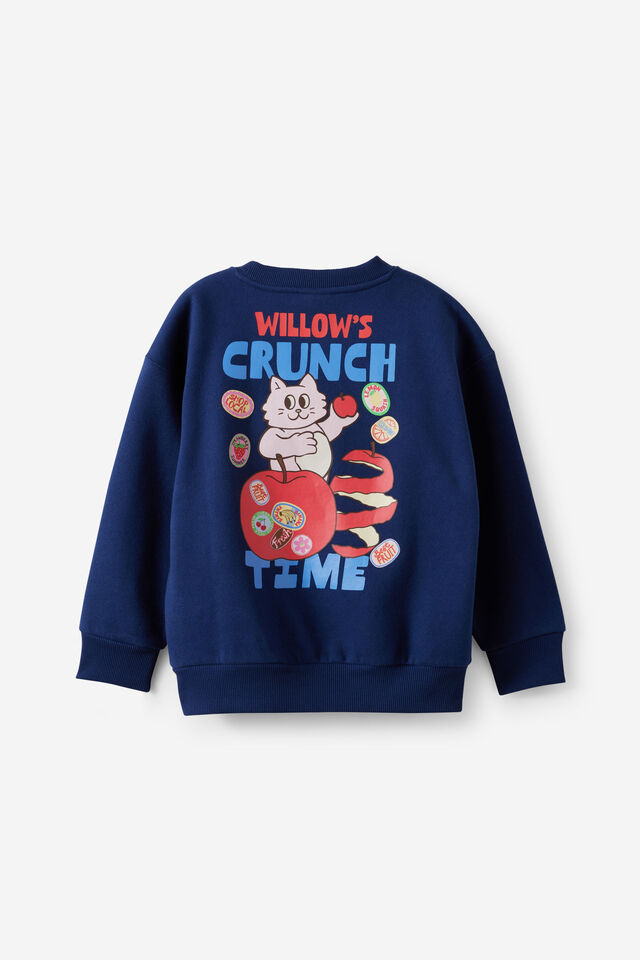 Sammy Oversized Crew - Personalisation, DENIM NAVY/CRUNCH TIME