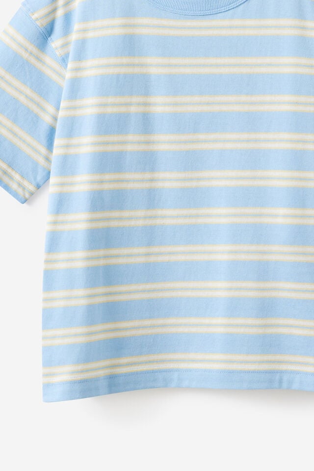 Essentials Short Sleeve Tee, CLOUD BLUE/BUTTER YELLOW/VANILLA STRIPE