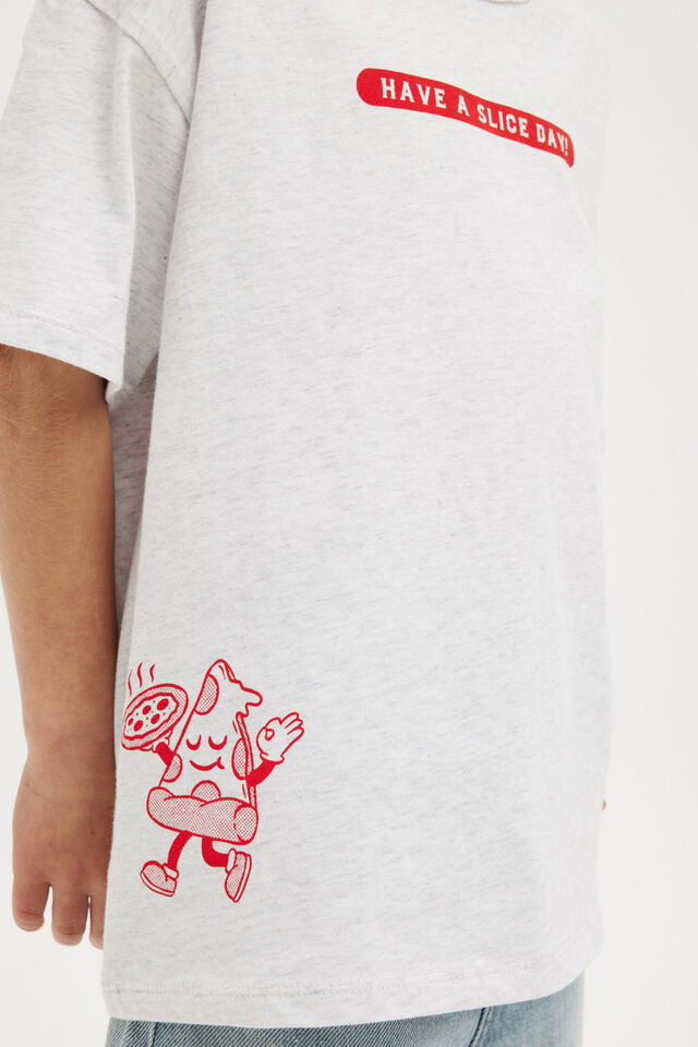 Drop Shoulder Personalisation Tee, SNOW MARLE/PIZZERIA