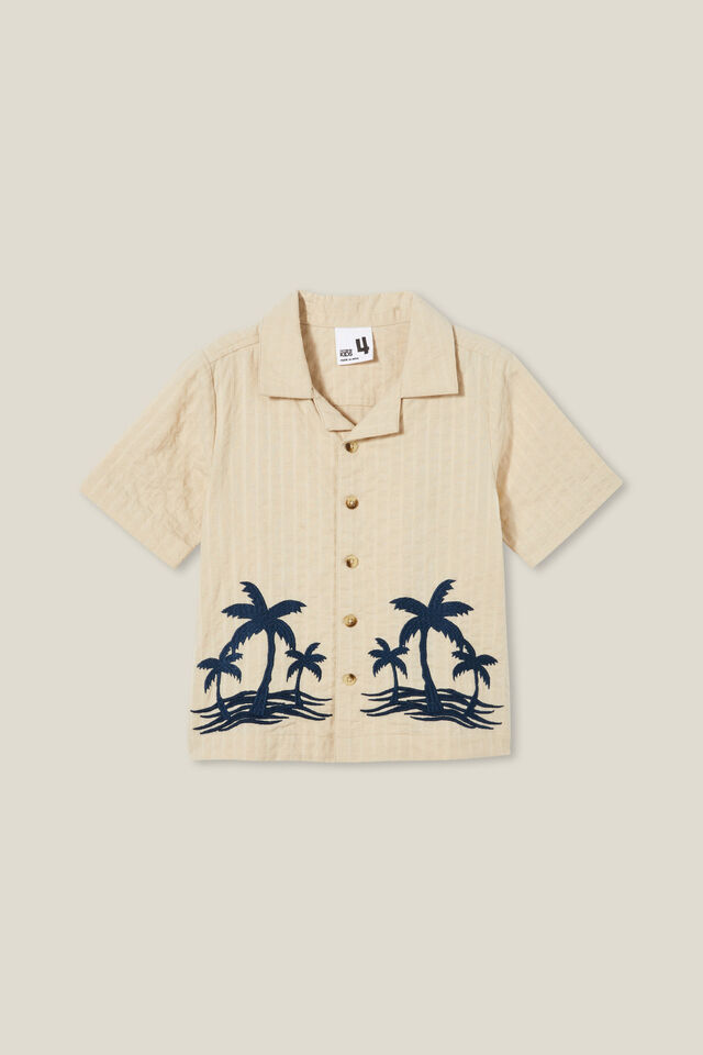Cabana Short Sleeve Shirt, RAINY DAY/IN THE NAVY PALM