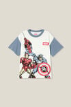 Camiseta - Marvel Drop Shoulder Short Sleeve Tee, LCN MAR WHITE & STEEL/MARVEL BFF - vista alternativa 1