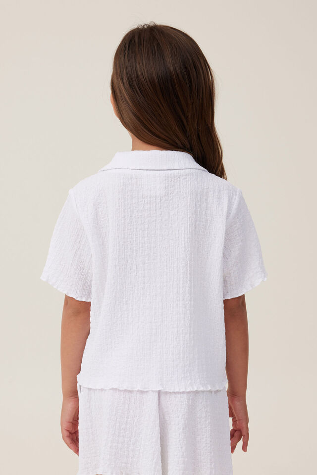 Amelie Short Sleeve Shirt, WHITE