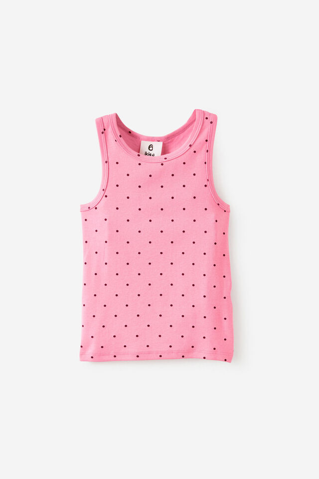 Fitted Essential Racer Back Tank, STRAWBERRY MILK/BERRY JAM SPOT