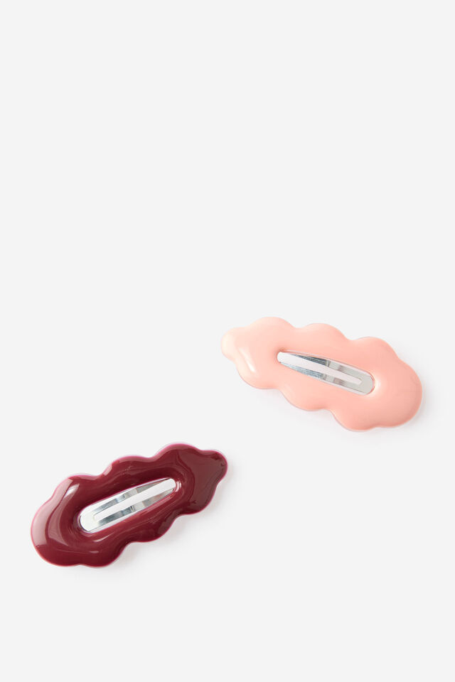 Kids Multi Pack Snap Hair Clips, APRICOT SUN/BERRY JAM WAVY