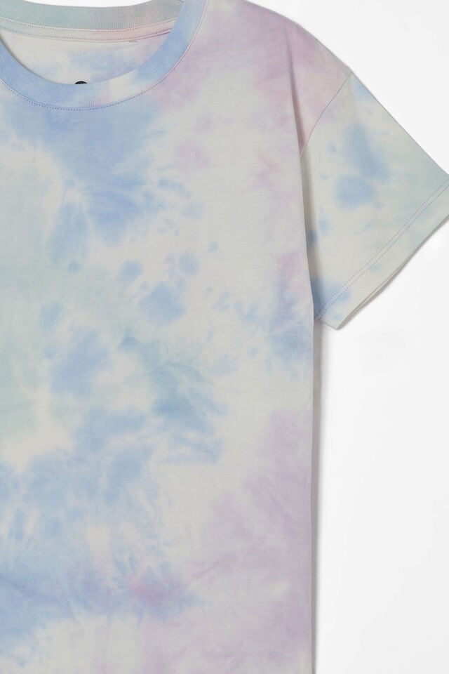 Poppy Short Sleeve Graphic Print Tee, BLUSH PINK/BARBER BLUE TIE DYE