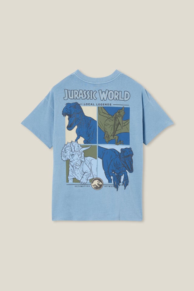 Jurassic Park License Quinn Short Sleeve Tee, LCN UNI DUSTY BLUE/JURASSIC PARK