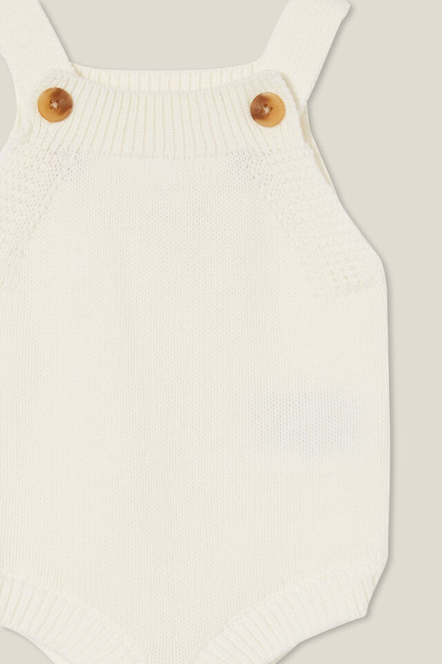 Organic Knit Bubbbysuit, MILK