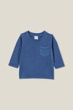 Camiseta - Jamie Long Sleeve Tee, PETTY BLUE WASH WITH POCKET - vista alternativa 1