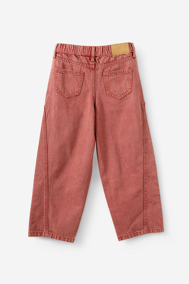 Unisex Super Barrel Leg Denim Jean, GARNET