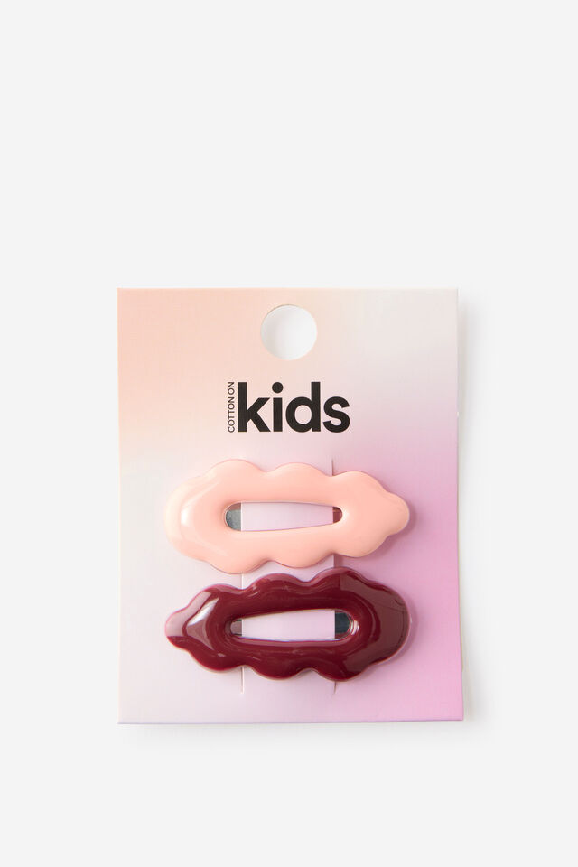 Kids Multi Pack Snap Hair Clips, APRICOT SUN/BERRY JAM WAVY