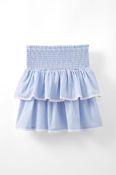 Kennedy Ruffle Skirt, DUSK BLUE/STRIPE