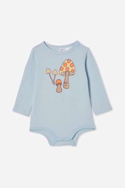 The Long Sleeve Bubbysuit, FROSTY BLUE/TOADSTOOLS
