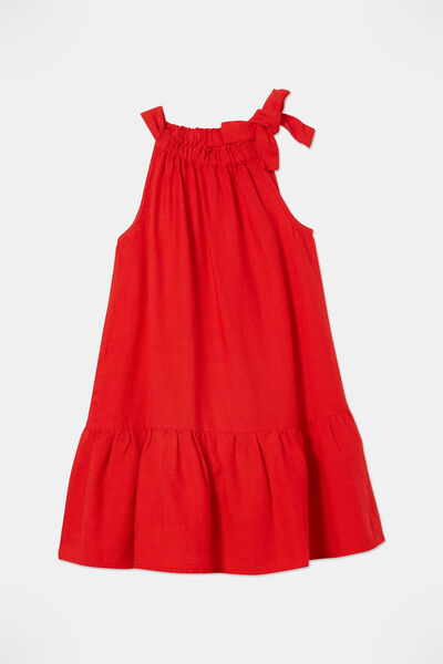 Cleo Sleeveless Dress, FLAME RED