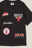 License Quinn Short Sleeve Tee, LCN NBA BLACK/CHICAGO BULLS BADGE - alternate image 2