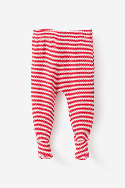 Organic Pointelle Legging, VARSITY RED/MILK FINLEY STRIPE