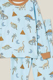 Ace Long Sleeve Pyjama Set, FROSTY BLUE/DINO WOOD STAMP - alternate image 2