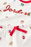 Kids Dreamdrift Family Xmas Pj Set Personalised, VANILLA/EVERYTHING CHRISTMAS - example image 2